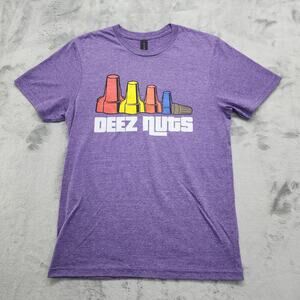 Gildan Shirt Mens S Heathered Purple Crew Neck Nuts Electrician Funny Engineer